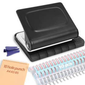 Relieuse à 10 Trous avec Anneaux Multicolores - Pratique et Compact