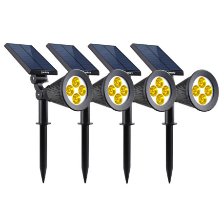 Lot de 4 Spots Solaires LED Spiky Warm - Éclairage Extérieur Dimmable