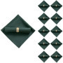 Lot de 10 serviettes en tissu polyester vert foncé pour événements