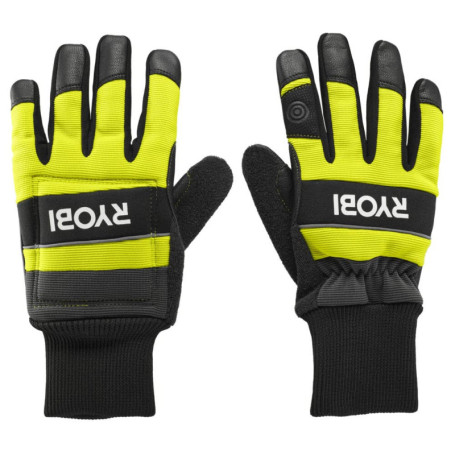 Gants anti-coupures RYOBI XL pour tronçonneuses - Protection 24 m/s