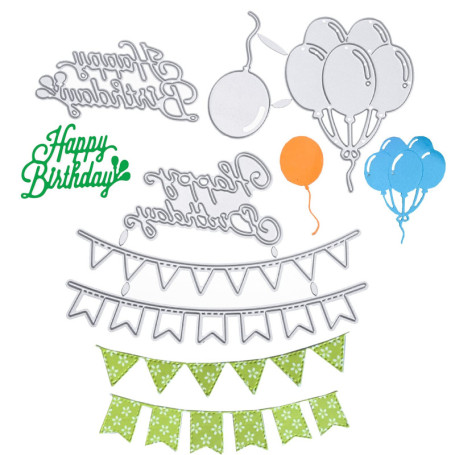 Kit de Découpe Joyeux Anniversaire - 3 Pochoirs en Acier au Carbone