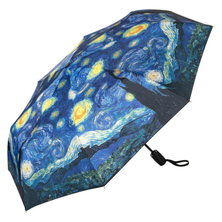 Parapluie de Poche Vincent van Gogh - Nuit Étoilée, Léger et Résistant au Vent