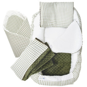 Réducteur de Lit Bébé Cocon 100% Coton Minky - 5 Éléments Confort