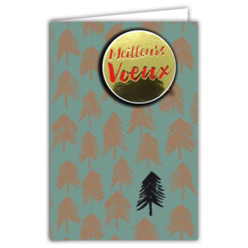 Carte de Vœux en Relief - Sapins Géométriques pour la Nouvelle Année
