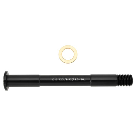 Axe Traversant M12 pour Fourche Avant de Vélo - 1,5x12x120 mm avec Rondelle