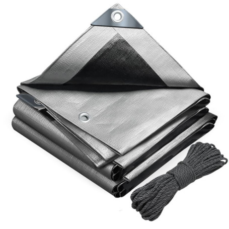 Bâche de Protection Imperméable VOUNOT 180g/m² pour Jardin et Piscine - 1.5x6m