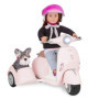 Scooter avec Side-Car et Casque pour Poupées Our Generation