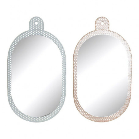 Miroir mural DKD Home Decor Blanc Rose Métal Verre (2 pcs) (22 x 1.5 x 40 cm) 40,99 €