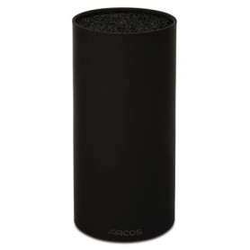 Housse à Couteaux Ronde Arcos - Bloc Design Moderne en Caoutchouc Noir