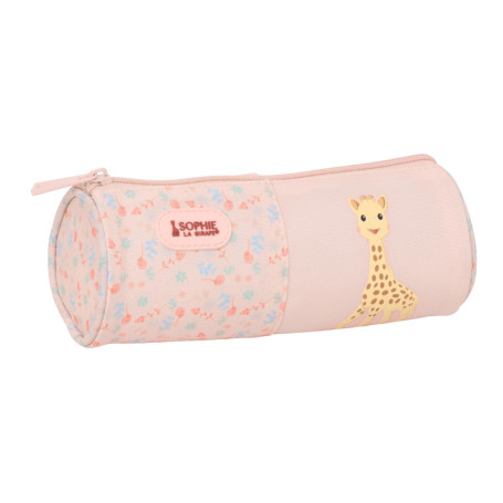 Trousse Ronde Sophie la Girafe Joy - Saumon Pastel pour Enfants