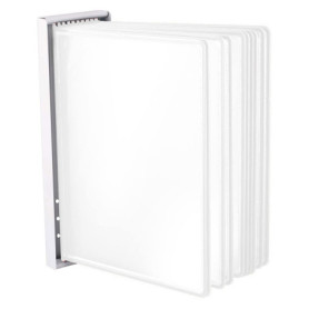 Système Mural de Présentation A4 Leviatan avec 10 Panneaux en Métal Blanc