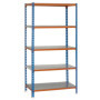 Étagère de Rangement Semiprofessionnelle Simon Rack - 5 Niveaux, 180 kg, 1800x800x400 mm, Bleu/Orange