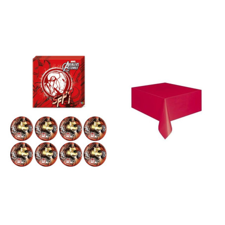 Pack Fête Avenger Iron Man - Nappe, Serviettes et Assiettes
