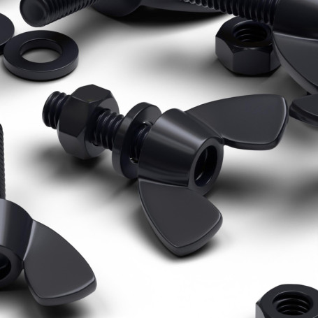 Pack de 50 Écrous Papillon en Nylon M5 x 20mm - Vis à Métaux Noires