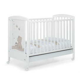 Lit bébé Golosone Foppapedretti avec Sponda réglable en bois blanc