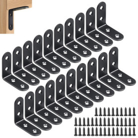 Équerres de Fixation en Acier Inoxydable Noir - 20 Pièces 40x40mm