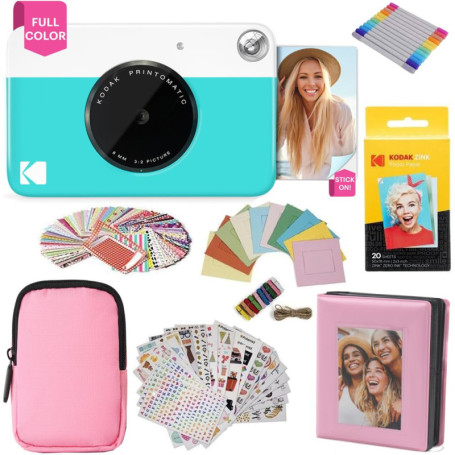 KODAK Printomatic Appareil Photo Instantané avec Accessoires - Bleu