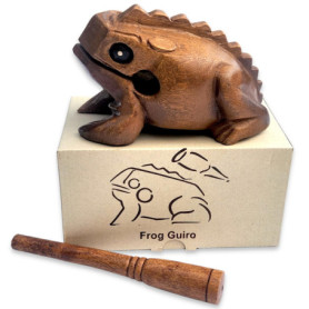 Grenouille Guiro en Bois Purity Style - Instrument de Percussion Équitable avec Coffret Cadeau