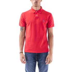 Pull-over Ralph Lauren pour homme en rouge avec col roulé