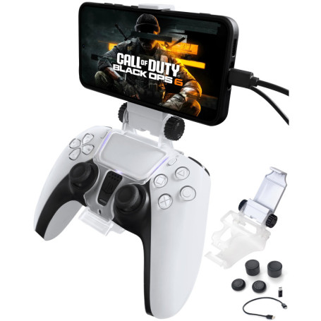 Clip de Fixation pour Manette PS5 DualSense avec Télécommande et Câble OTG