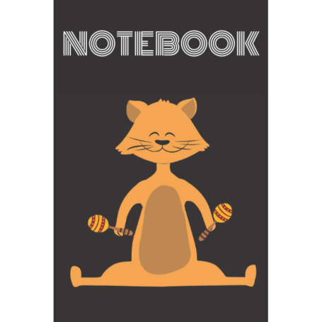 Carnet amusant avec chat jouant des maracas - Cadeau idéal pour les amoureux des chats