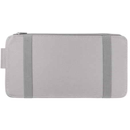 Organisateur de Pare-Soleil en Cuir Tiardey - Rangement Pratique pour Voiture - Gris