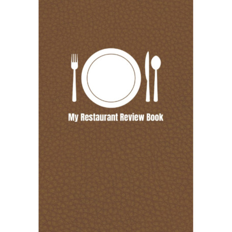 Carnet de Critiques de Restaurants - Couverture en Cuir Brun