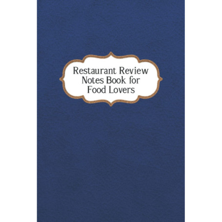 Carnet de Notes pour Critiques de Restaurants - Couverture en Simili Cuir Bleu