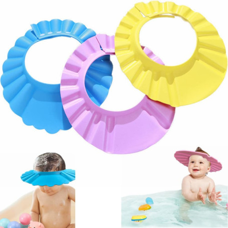 Kiwochy Lot de 3 Bonnets de Douche Réglables pour Enfants - Protection Douce et Sûre