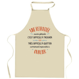 Tablier de Cuisine Humoristique Une Retraitée Géniale - Cadeau Original