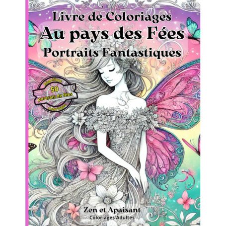 Livre de Coloriage Au Pays des Fées - Portraits Fantastiques pour Adultes