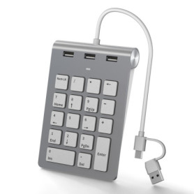 Yeemie Pavé Numérique Portable avec 18 Touches pour Ordinateurs