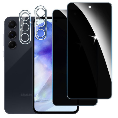 Pack de Protection Anti-Espion pour Samsung Galaxy A55 - 2 Écrans et 2 Caméras