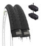 Lot de 2 Pneus 26 x 1 3/8 BianCONERI avec Chambres à Air pour Vélo