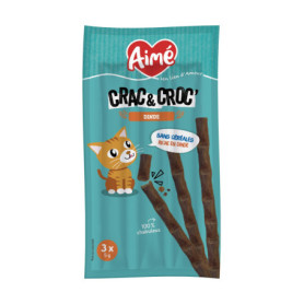 Aimé Crac et Croc - Friandises en Bâtonnets Saveur Dinde pour Chats