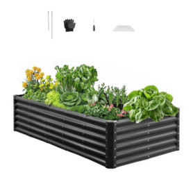 VEVOR Potager Surélevé en Métal 180x90 cm pour Jardinage