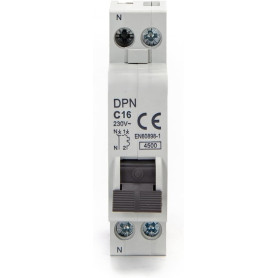 Disjoncteur Automatique Miniature 1P+N 16A Courbe C - Protection Électrique Fiable