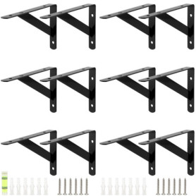 Équerres Murales Triangulaires en Acier - Lot de 12 Supports de 150 mm