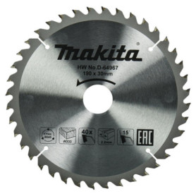 Lame de Scie Circulaire Makita D-64967 pour Bois - 190 mm, 40 Dents