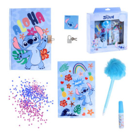 Ensemble de Papeterie Disney Stitch avec Stylo à Pompon et Autocollants