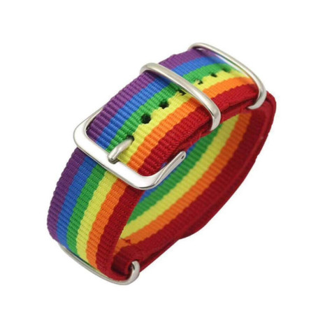 Bracelet Tissé Arc-en-Ciel en Nylon pour Montre - DAISHIAO