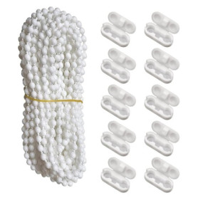 Kit de Chaîne de Store Enrouleur 6 m Blanc avec Connecteurs Duoleimi