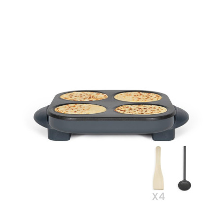 Mini Crêpes Party Livoo 1500W - Crêpière Gris 4 Empreintes