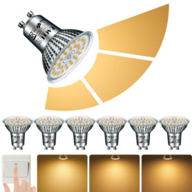 Ampoules GU10 LED Dimmables EACLL - Lot de 6, Blanc Chaud 2700K