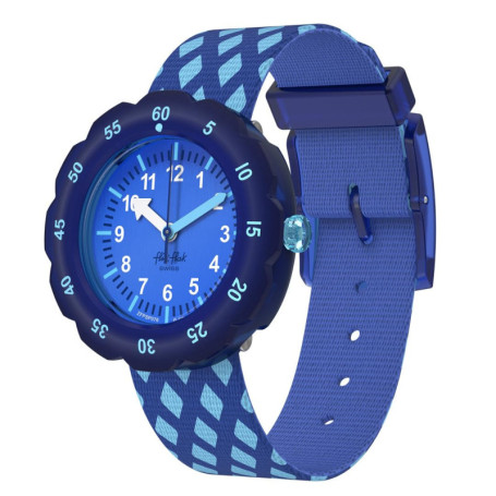 Montre Éducative FLIK FLAK Criss-Cross Bleue pour Enfants