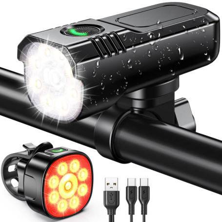 Lumière Vélo Avant et Arrière Rolgno - Éclairage LED Ultra Lumineux et Étanche