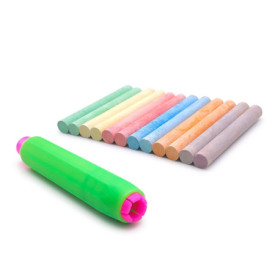 Lot de 12 Craies Colorées avec Porte-Craie Réglable - Idéal pour École et Bureau