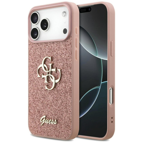 Coque à Paillettes Guess pour iPhone 17 Pro Max - Rose Bonbon