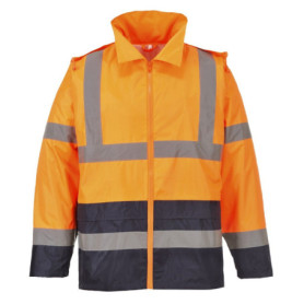 Veste de pluie Hi-Vis bicolore Portwest - Orange et Marine - Taille XL
