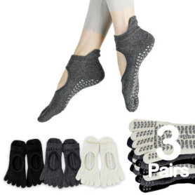 Chaussettes Antidérapantes à Doigts Séparés pour Femmes - 3 Paires Sunolkie
